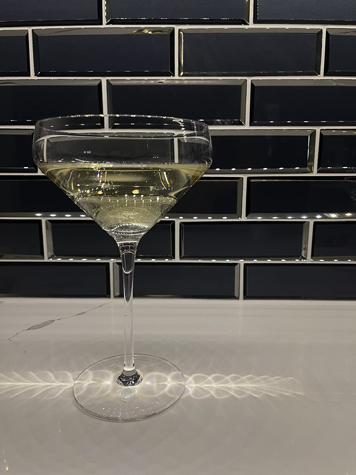 MORA PURE The Remy Coupe - Set of 4, 8oz Handblown Premium Crystal Martini Glasses for Cocktail, Gin & Tonic, Cosmopolitan, Manhattan, Bar, Fancy Mixology, etc. Modern Angle Drinking Glassware customer photo 2