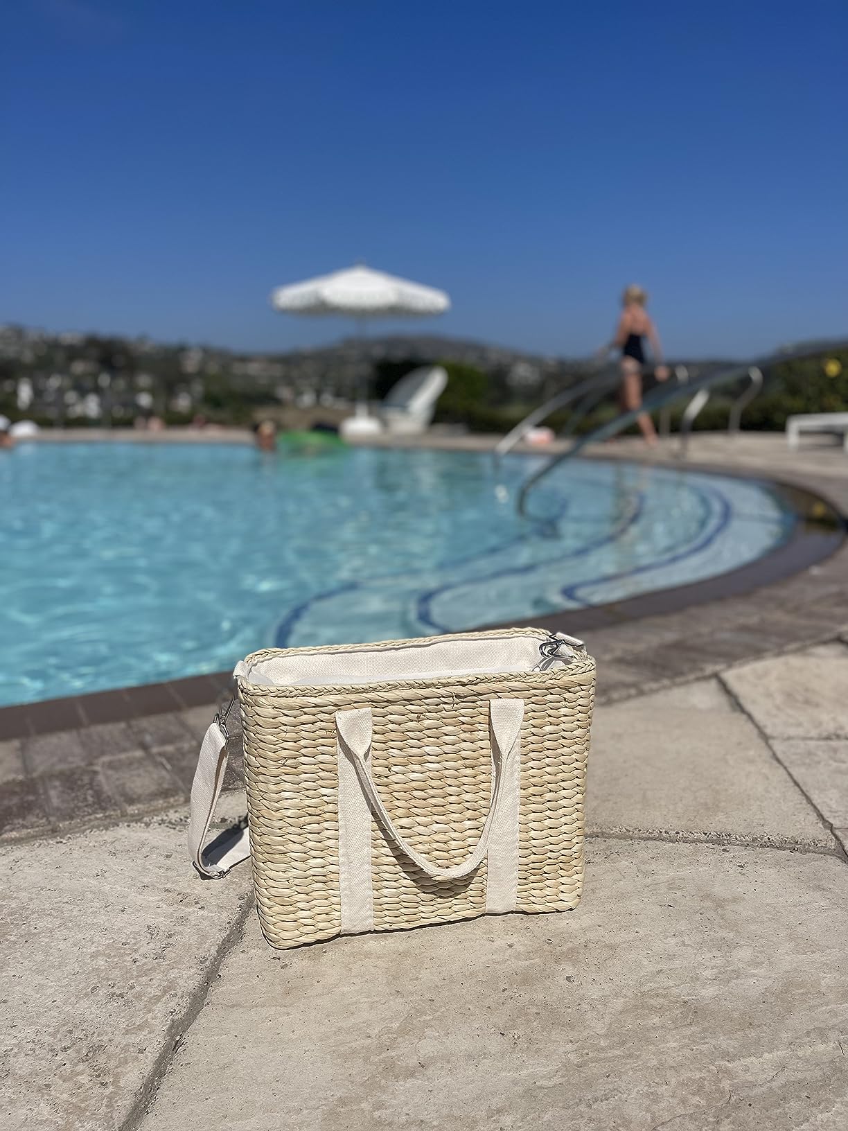 Insulated Beach Cooler Bag, Leak Proof, Premium Quality Corn Husk, Beach Bag, Pool Bag, Tote Bag, Straw, Rattan, Gifts for Women, Picnic Basket, Wedding Gifts, Lunch customer photo 1