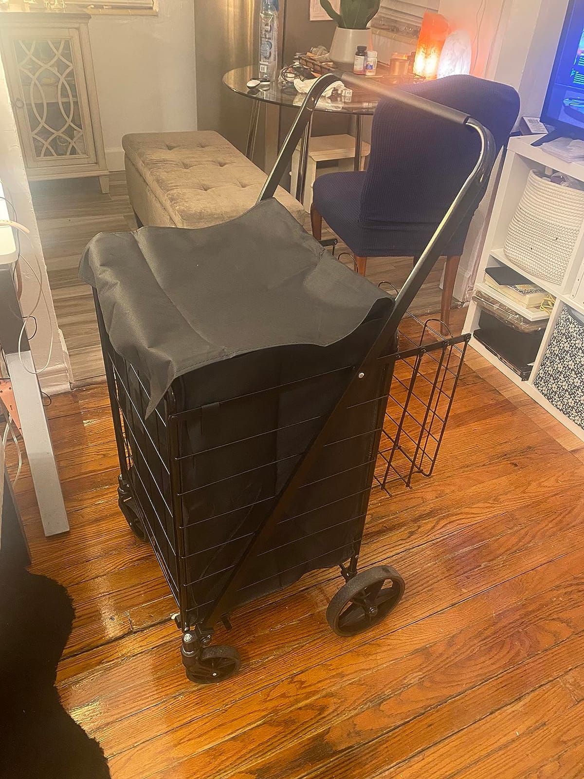 Heavy Duty Folding Shopping Cart with 360° Swivel Wheels, Super Jumbo customer photo 2