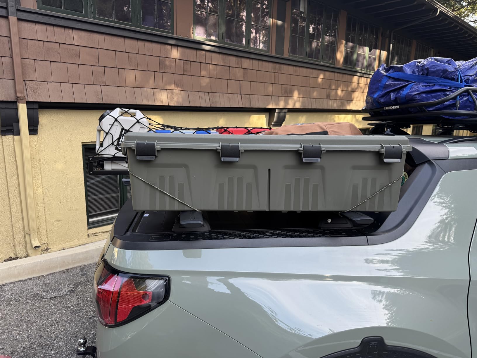 MTM MGC - The Mule Mobile Gear Crate, Storage for Hunting & Outdoor Gear, Shooting Supplies, Camping Accessories, Water-Resistant, Stackable, 81 Qts Capacity, 43.5”x14.7”x11.5”, USA Made, Army Green customer photo 1