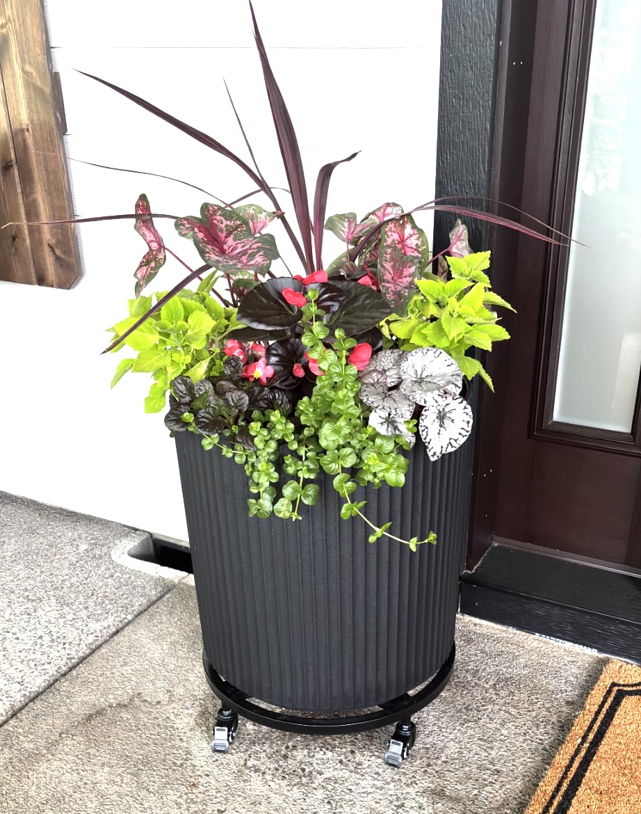 Veradek Mason Series Demi Planter - Large Round Planter for Indoor or Outdoor Patio/Balcony | Made from Plastic & Concrete with Drainage Holes | Modern Decor for Flowers, Trees, Tall Plants customer photo 1