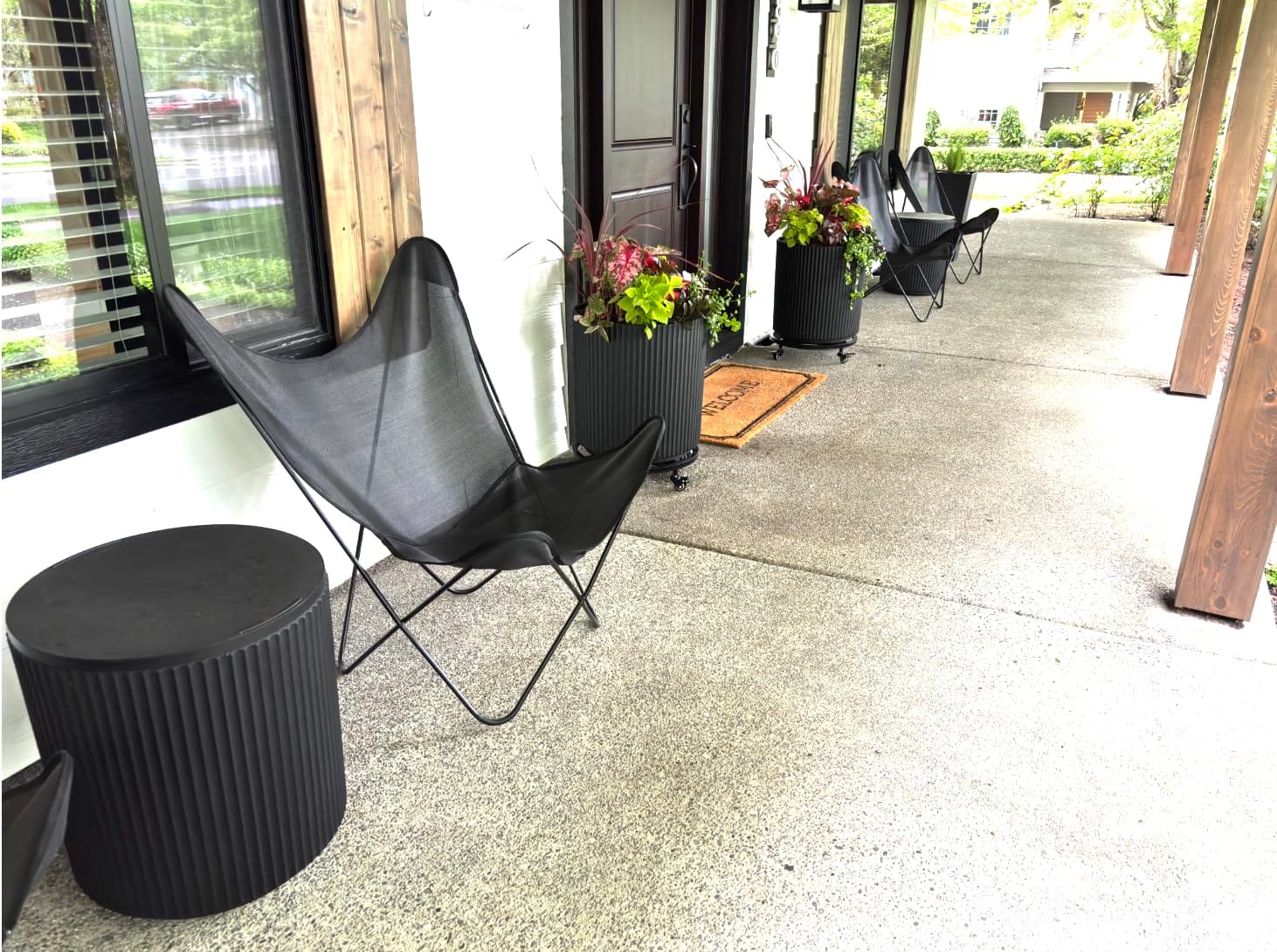 Veradek Mason Series Demi Planter - Large Round Planter for Indoor or Outdoor Patio/Balcony | Made from Plastic & Concrete with Drainage Holes | Modern Decor for Flowers, Trees, Tall Plants customer photo 2