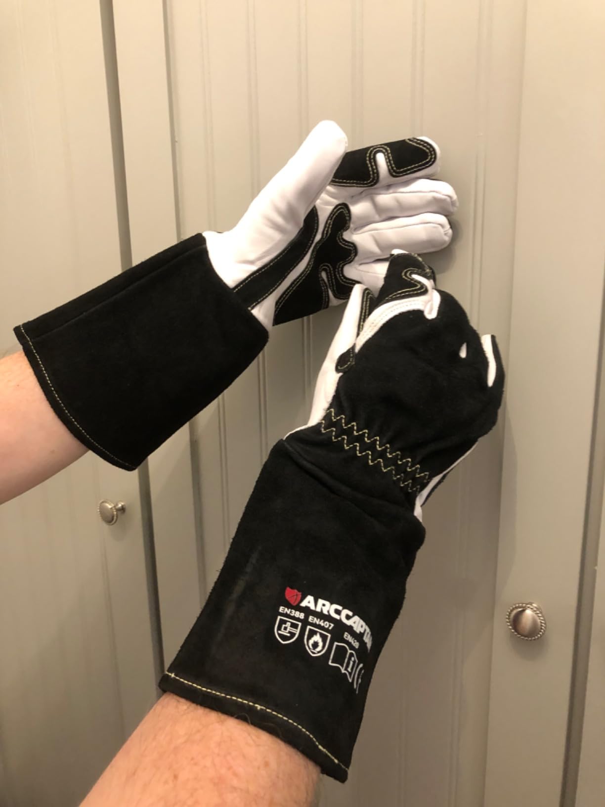 ARCCAPTAIN Tig Welding Gloves: Premium Goatskin Grain Leather, Dexterity, Comfort, Duralble Tig Gloves for Work Protection customer photo 2