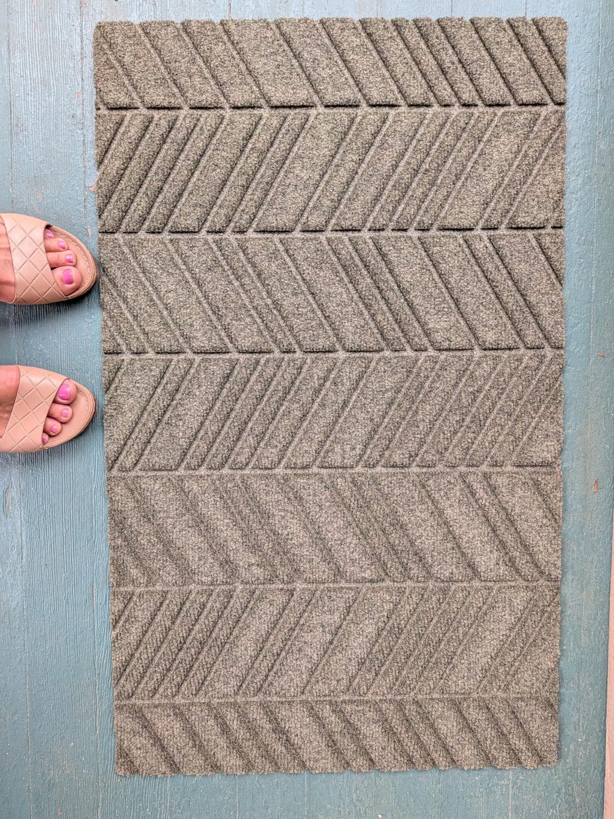 Matterly WaterHog Luxe in Vein Front Door Mat Indoor Outdoor Entrance | Heavy Duty Outdoor Doormats, Non-Slip Rubber Backing, Dirt & Moisture Trapper, Low Profile, Made in USA, 21.5