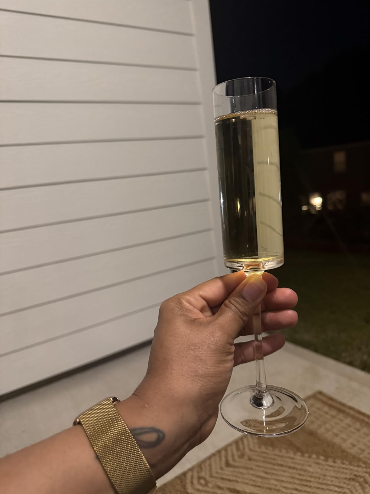 BACLIFE Hand Blown Champagne Flutes, Crystal Champagne Glasses Set 6, 6.5oz customer photo 2