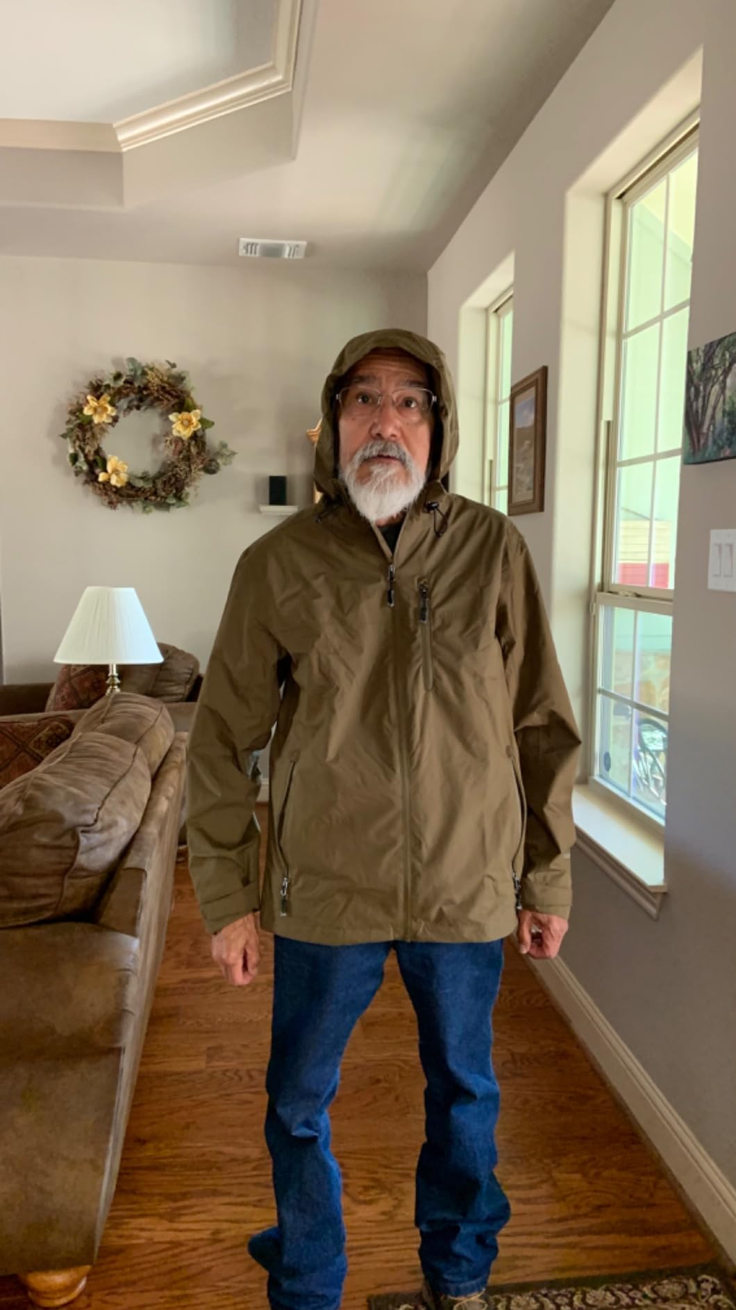 33,000ft Men's Packable Rain Jacket Waterproof Raincoat with Hood customer photo 2