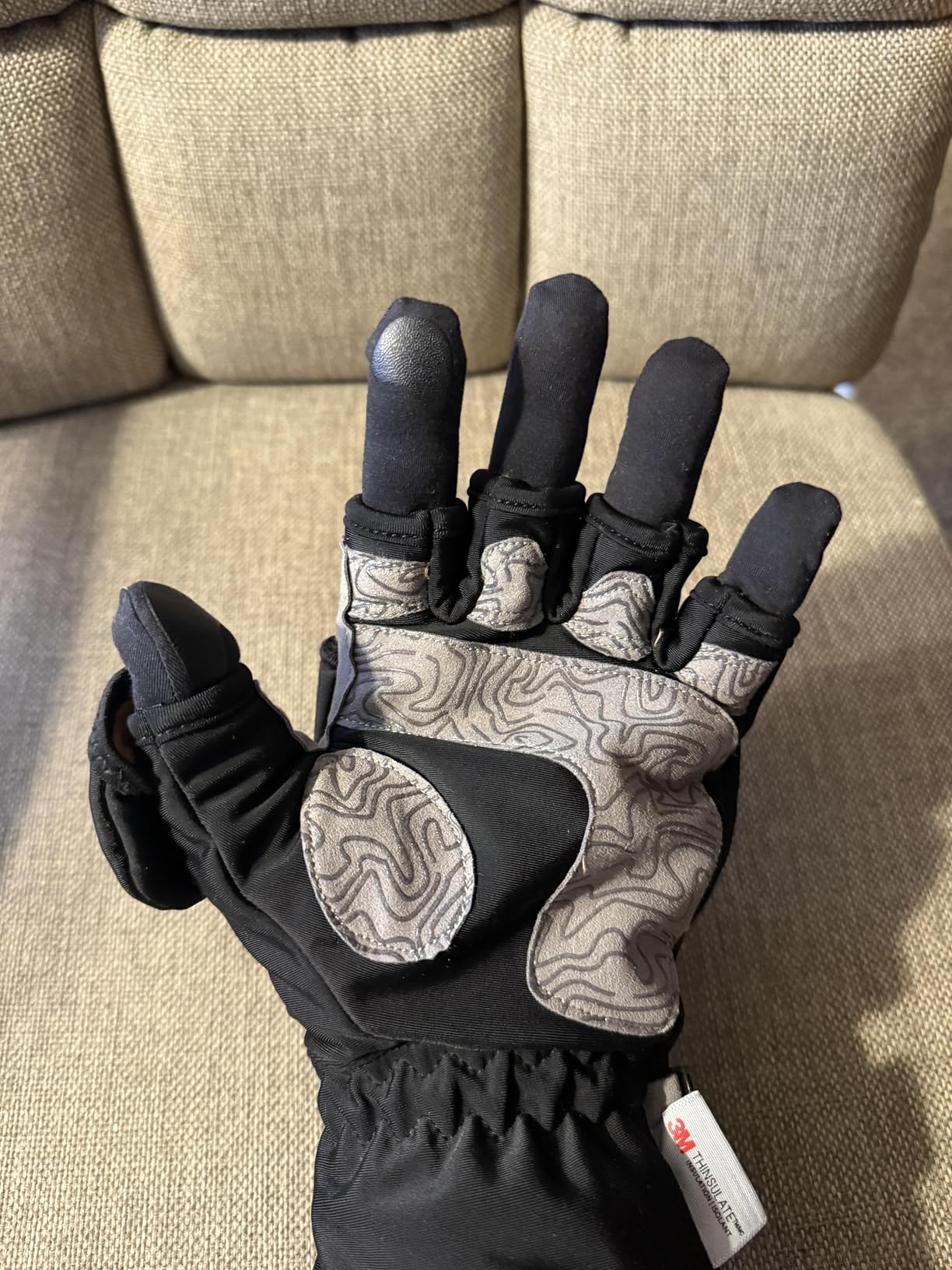 Palmyth Ice Fishing Gloves Convertible Mittens Flip Fingerless Mitt with Thinsulate 3M Warm for Cold Weather and Winter Men Women Photography Running Camera customer photo 2