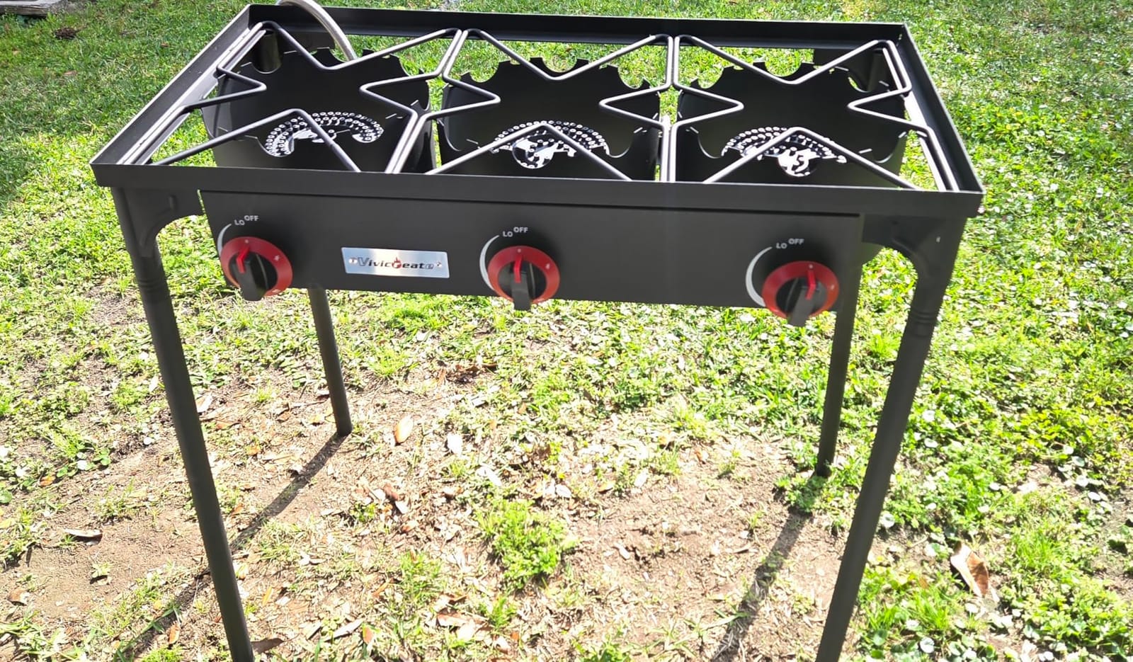VIVICREATE Propane Grill 2 Burner Outdoor Propane Stove Portable Gas Grill High Pressure Camping Stove Double Burner Cooker for Camping Backyard BBQ Outdoor Cooking customer photo 1