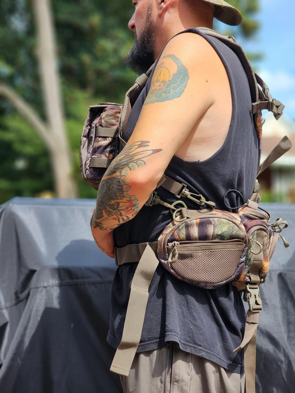 BLISSWILL Hunting Backpack Hunting Fanny Pack with Binocular Harness for Bow Rifle | Rifle & Bow Carry System, Silent Fabric, Detachable binocular pack, Multi-Pocket, Waterproof Bullet Pouch customer photo 1