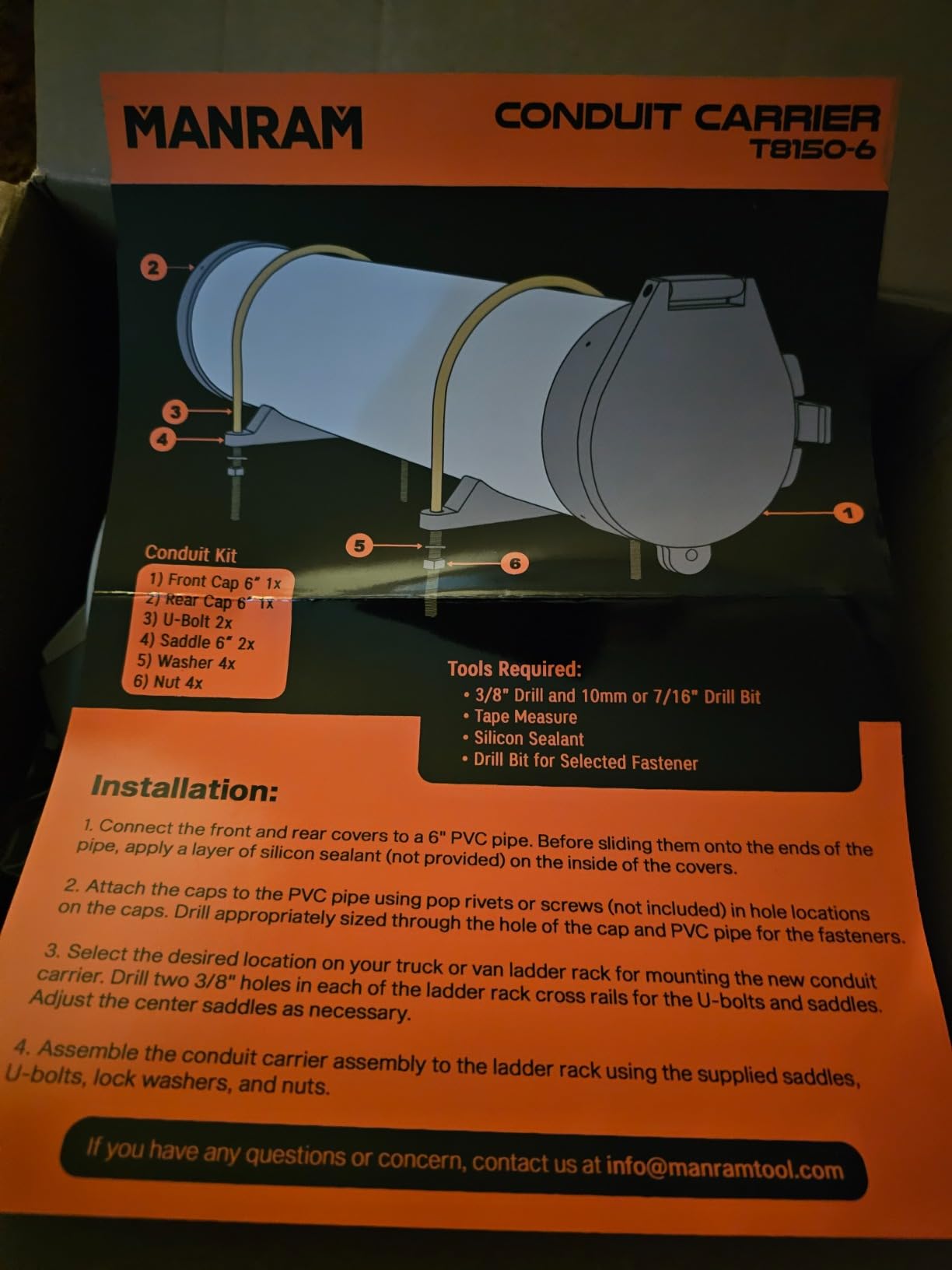 Conduit Carrier Kit 6 Inch Diameter - PVC Conduit Carrier, Mounting Hardware Included customer photo 1