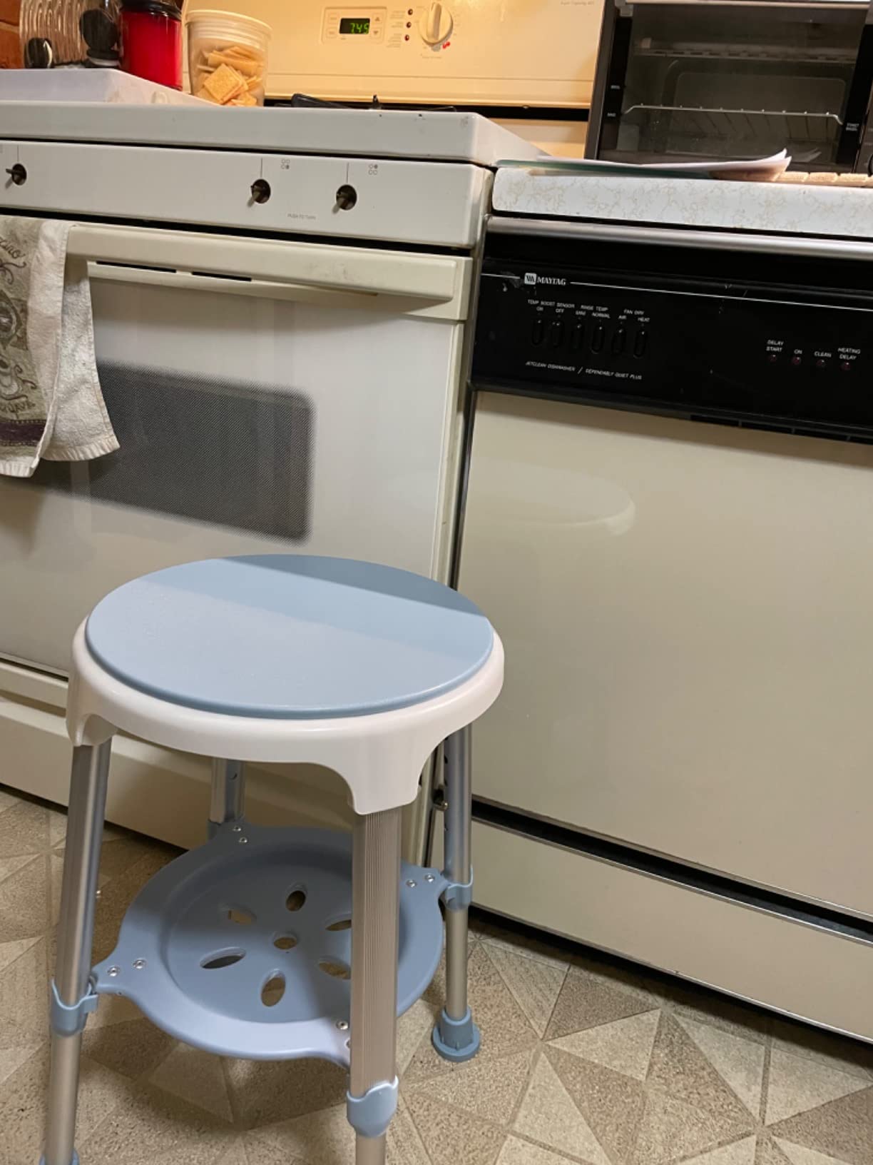 Shower Chair for Inside Shower, Tool-Free Assembly Swivel Shower Stool with Storage Tray, Adjustable Tub Chair and Bathroom Stool for Seniors, Elderly, Handicap & Disabled, FSA/HSA Eligible customer photo 2
