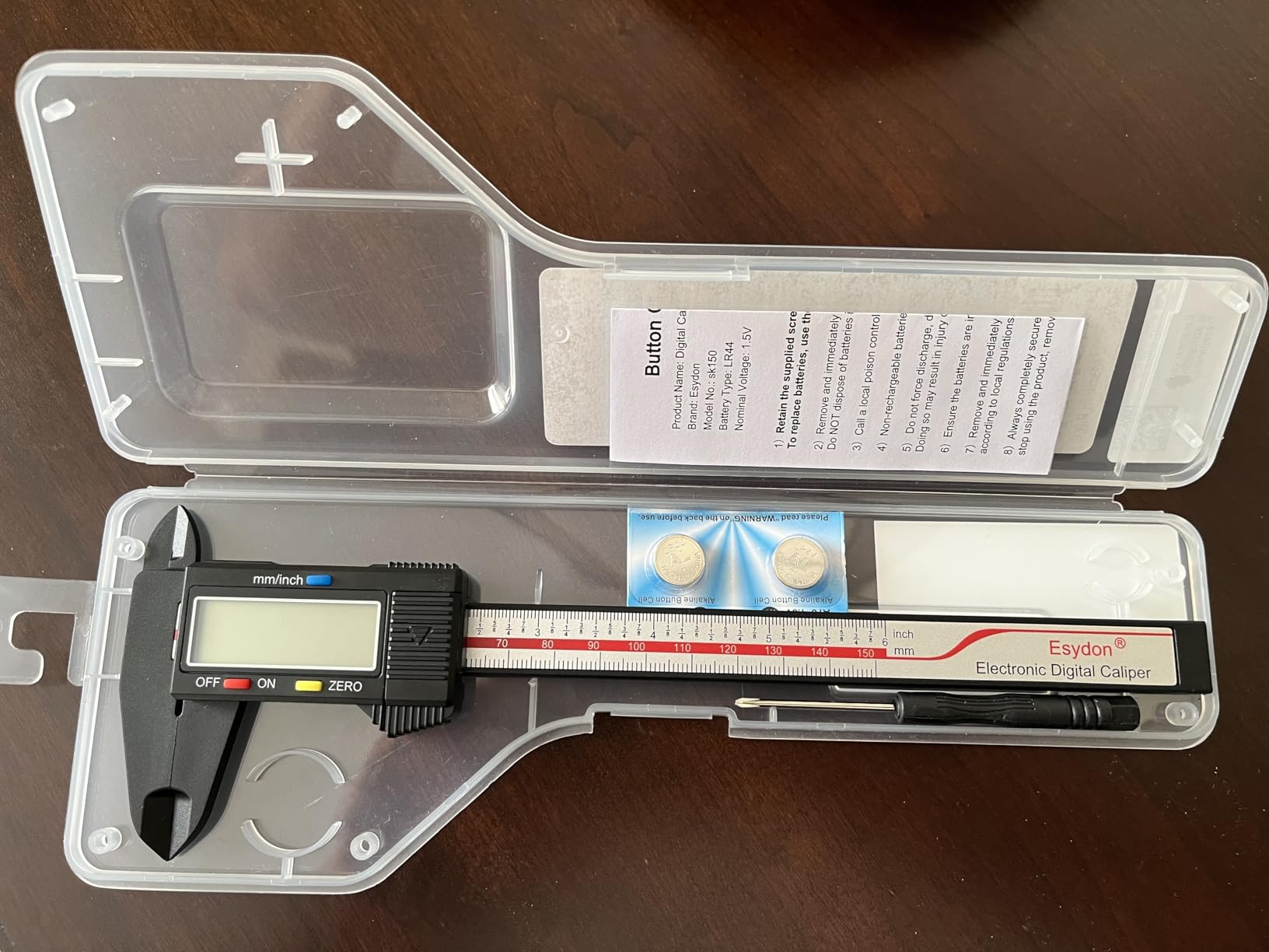 Digital Caliper, Esydon Upgraded Calipers 6 inch, Measuring Tool, Electronic Ruler, with Large LCD Screen, Auto-Off Feature, Inch and Millimeter Conversion, Plastic Case, Perfect for Household, DIY customer photo 2