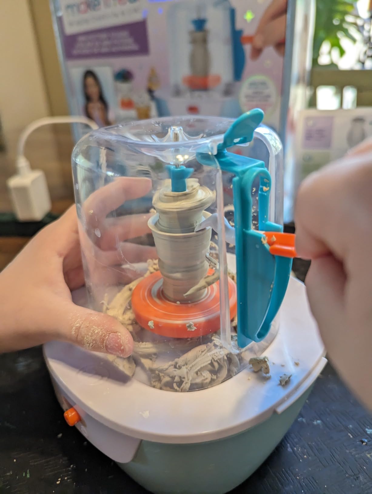 Make It Real Mini Pottery Studio - 26-Piece DIY Pottery Kit with Mess-Free Air Dry Clay - Create 10 Miniature Projects, Beginner to Master Levels - Innovative Centering Tool - Great for Kids Ages 8 customer photo 2
