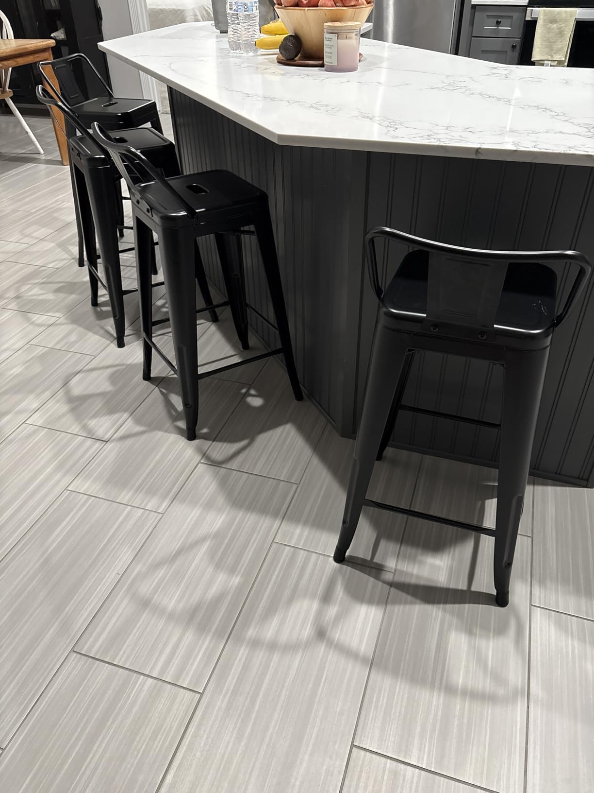 Yaheetech 30 Inch Metal Bar Stools Set of 4 Bar Chairs with Low Back, Black customer photo 2