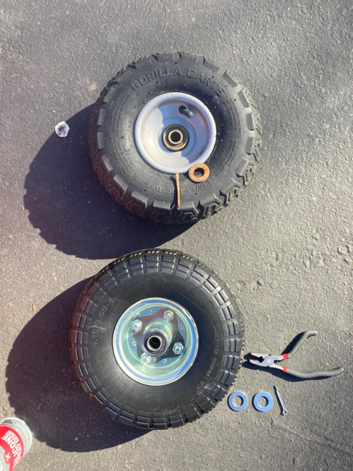 13 Inch Flat Free Wheels Tires 4.00-6 Solid Replacement with Universal 5/8