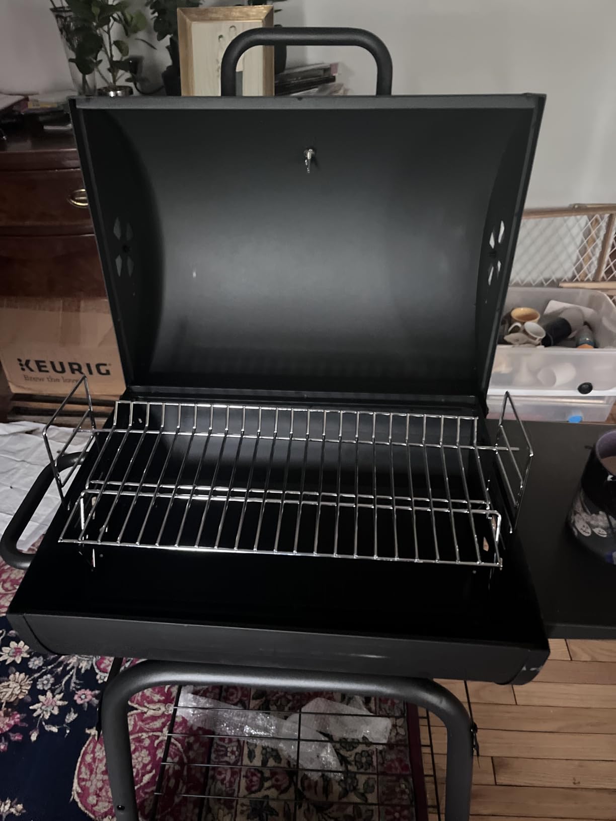 Charcoal Grill with Side Table,Barrel BBQ Grill 500 Sq In Cooking Area customer photo 1