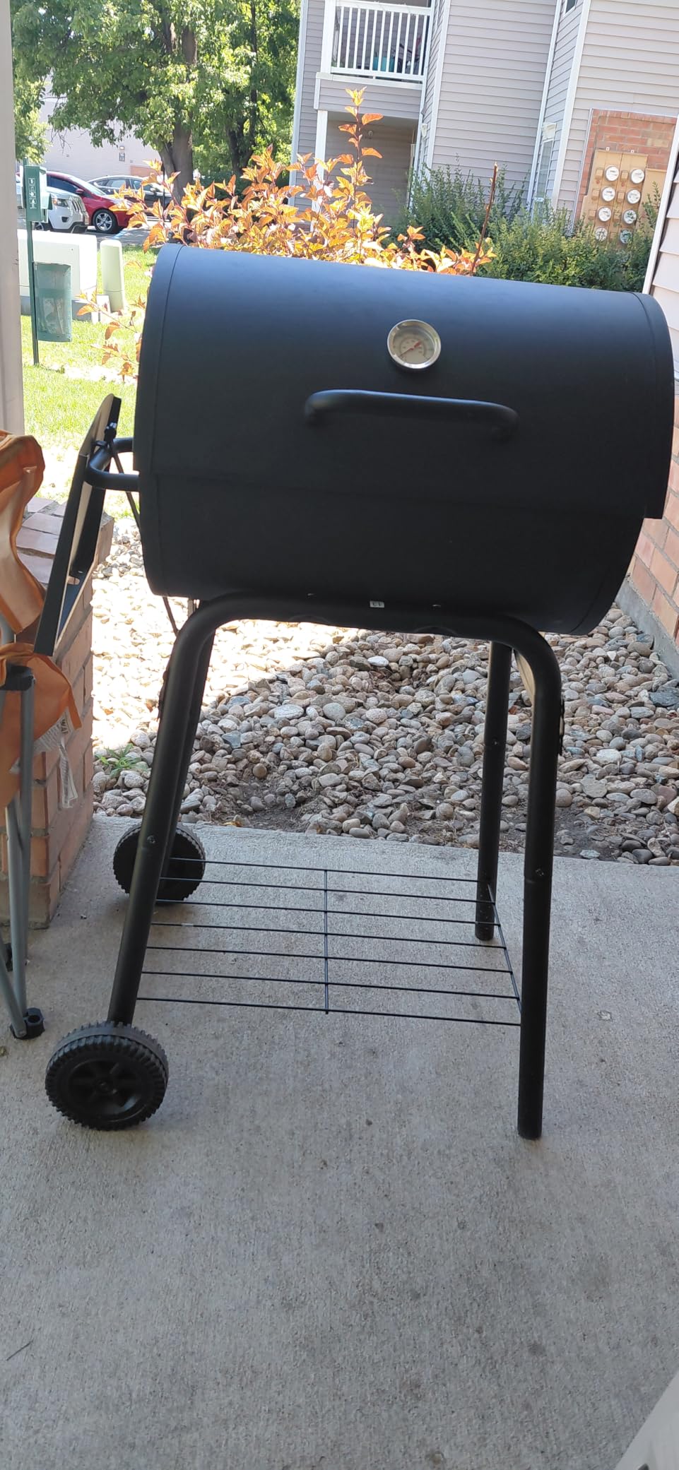 Charcoal Grill with Side Table,Barrel BBQ Grill 500 Sq In Cooking Area customer photo 2