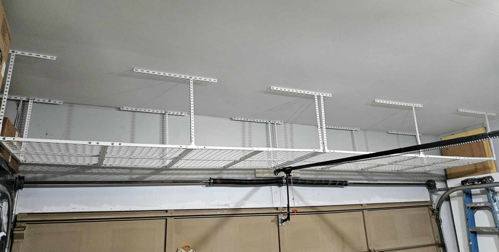 Soywey 3 x 8FT Overhead Garage Storage Rack, Adjustable Ceiling Storage Racks, Garage Shelving Heavy Duty Storage Organizer System, Load 600LBS Weight(Black) customer photo 1