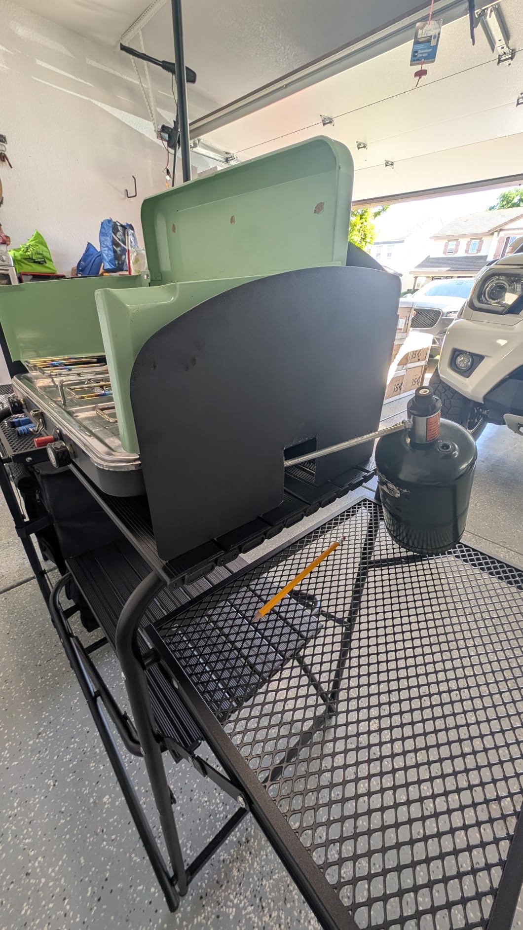 Nice C Camping Kitchen Table Station, Portable Folding Grill Table (Black) | Picnic Cook Table, Camping Organizer, Upgraded Light Stand, Windshield, Carry Bag, Outdoor, Beach, Picnic customer photo 2