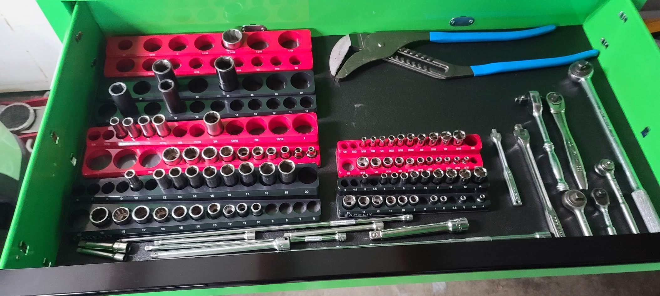 EACELIY Magnetic Socket Organizer Set, 1/2