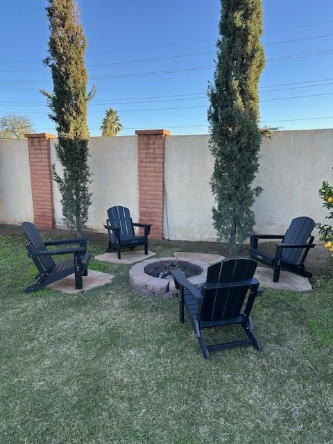 SERWALL Folding Adirondack Chair Set of 4 with Cup Holder for Fire Pit-Blue customer photo 2