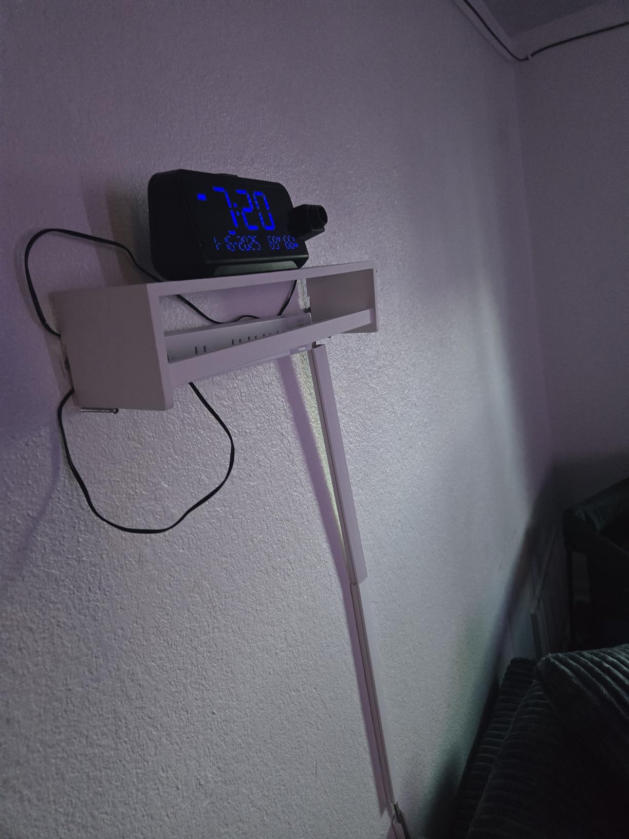 ROCAM Projection Alarm Clock with 180° Ceiling Projector & Digital Display | 5-Level Dimmer, Dual Alarms, Night Light, Temp & Humidity Display, Weekday/Weekend Mode, DST, Snooze Function for bedroom customer photo 1