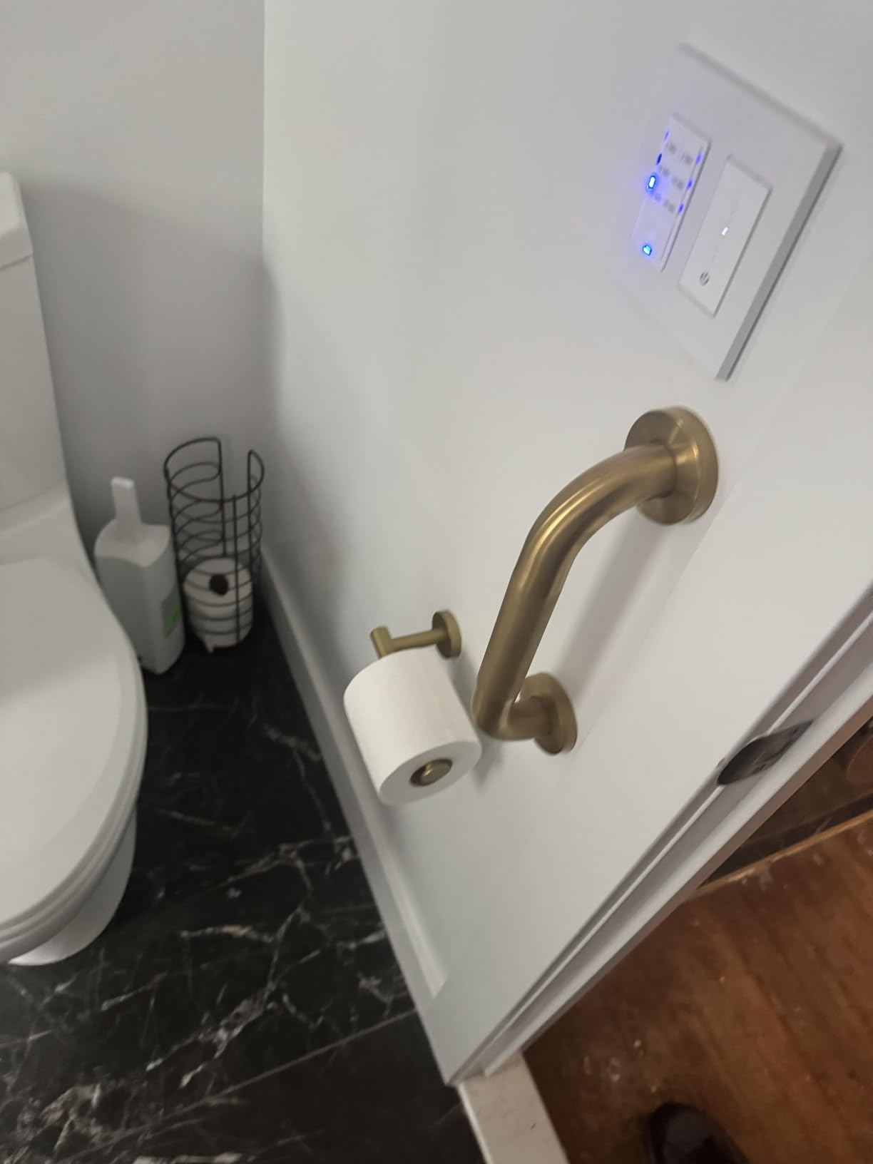 Shower Grab Bar, 2 Pack 16 Inch Gold Bathroom Grab Bar, 1.25