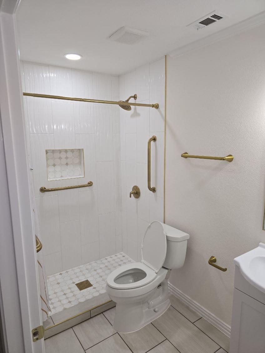Shower Grab Bar, 2 Pack 16 Inch Gold Bathroom Grab Bar, 1.25