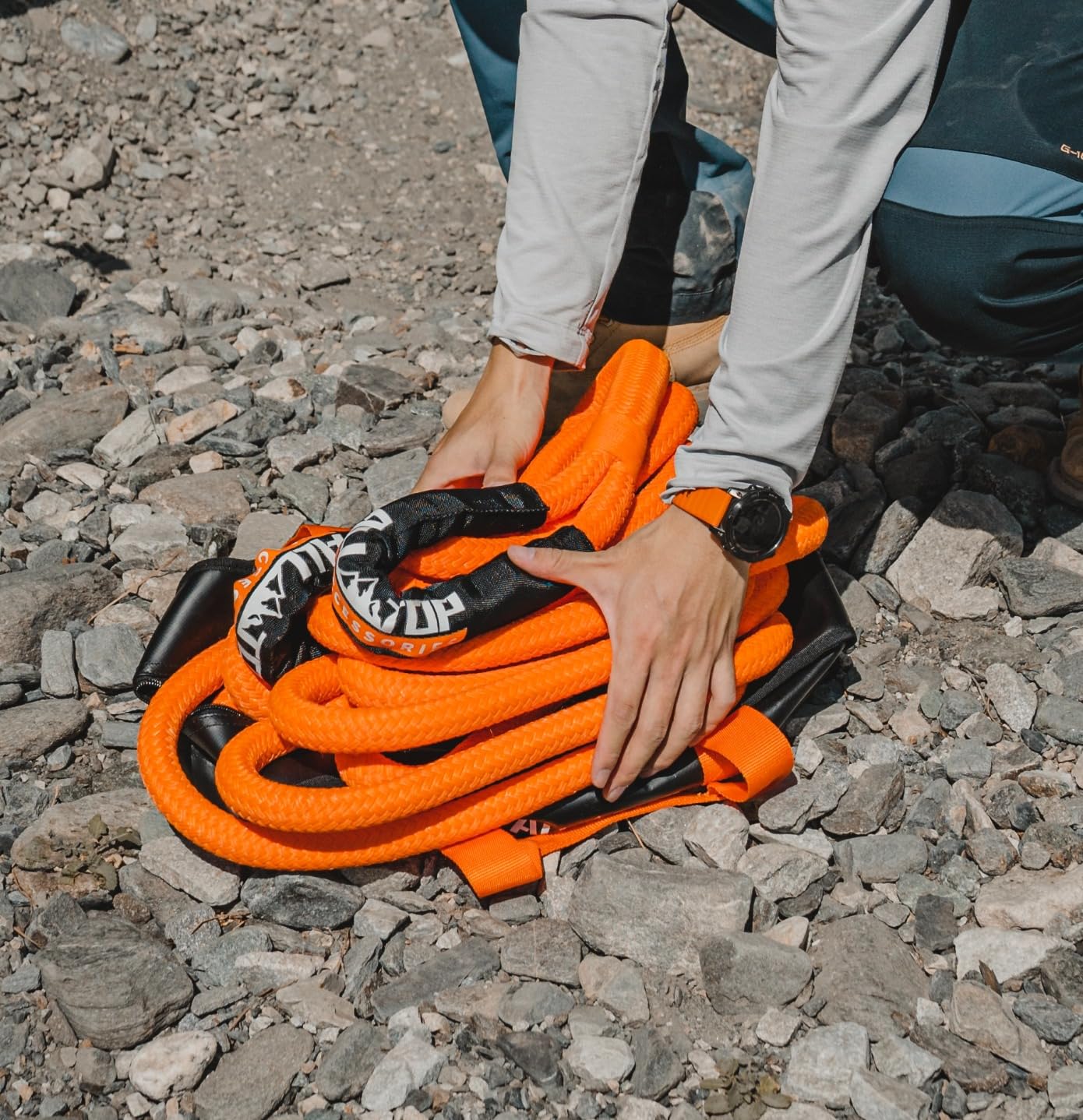 ALL-TOP Kinetic Recovery Rope Kit w/ 2 Soft Shackles, 48000Lbs, 1in x 30ft, Heavy Duty 30+% Elasticity, 16000Lbs Work Load Limit customer photo 2