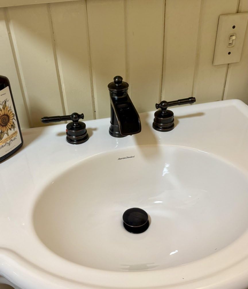 Oil Rubbed Bronze Bathroom Faucet, Brass Waterfall Faucet Widespread Bathroom Sink Faucet 3 Hole, 4-16 Inch Bathroom Faucets with Pop Up Drain 2 Handle & Supply Hose for Hotel Farmhouse Antique customer photo 2