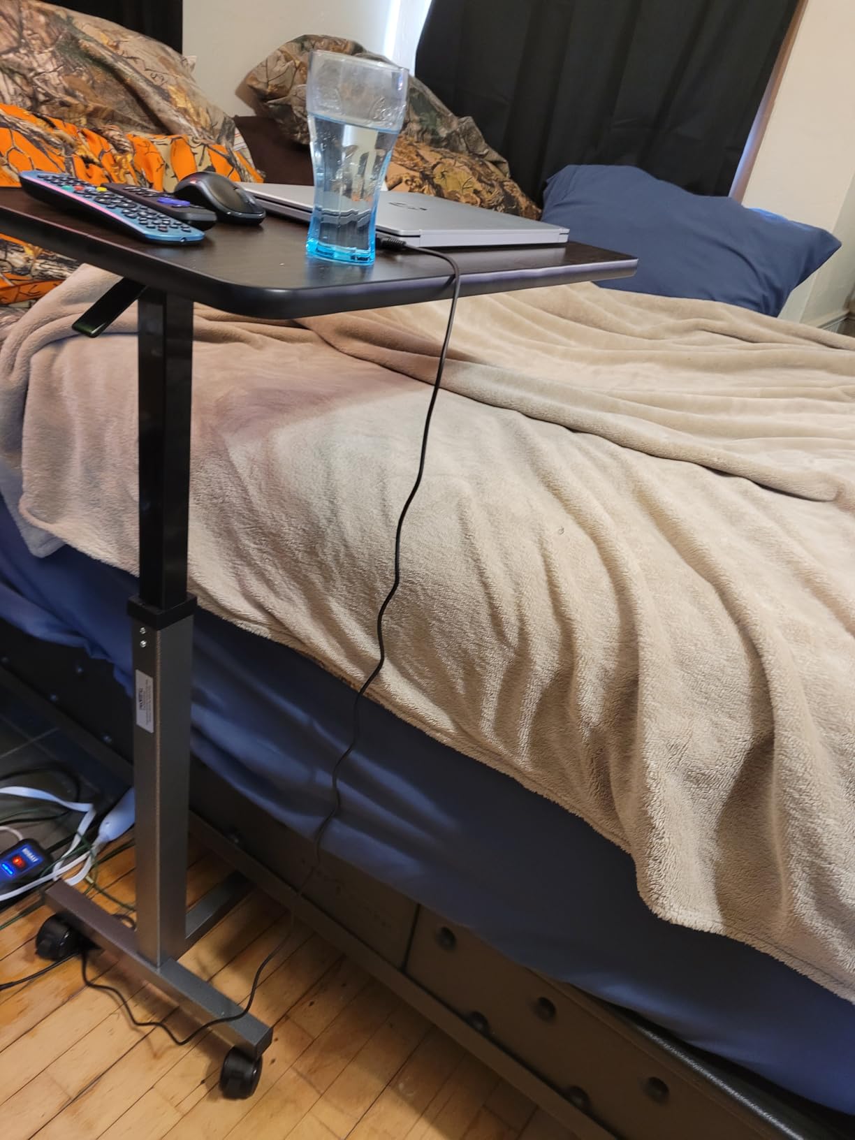 ProHeal Medical Overbed Table with Wheels and Adjustable Height - Gray customer photo 2