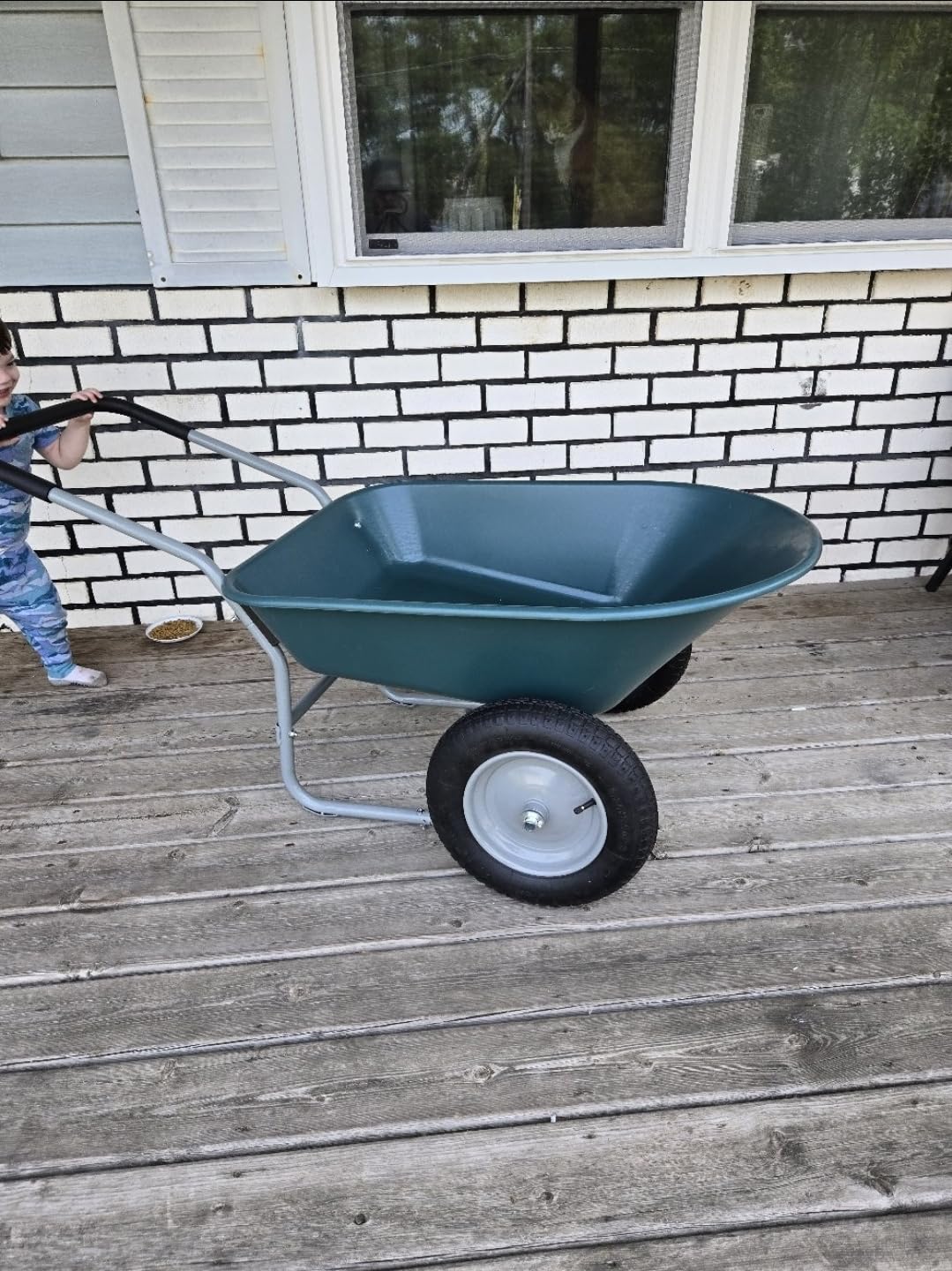 IDZO Upgrade 2 Wheel Wheelbarrow, Yard Cart with Padded Handlebar, 14 Inch customer photo 2