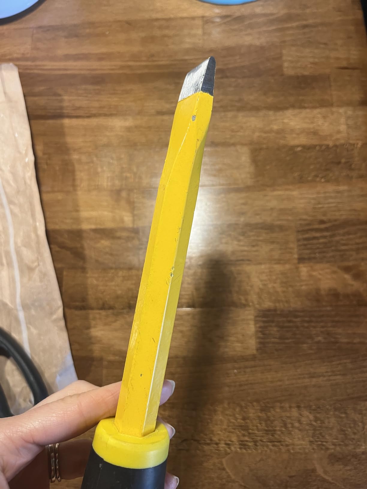3-Piece Heavy-Duty Chisel Set with Hand Protection, Concrete and Mortar Stone Chisels, Used for Demolition, Carving, De-scaling, Breaking, Hunting, and Crushing. (CA3) customer photo 2
