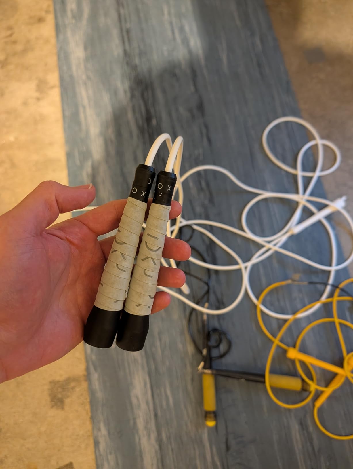 BOXROPE, A Jump Rope Made For Boxing, Tangle-Free, 15% Heavier Than A Normal PVC Rope, Boxer Jump Rope, Adjustable, Includes Grip Tapes For More Grip, Skipping Rope for Boxers, Premium Quality customer photo 1