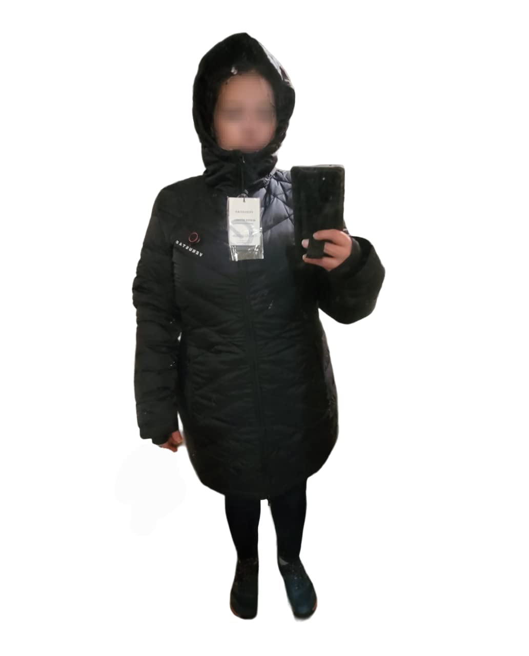 Venustas Women's Long Heated Down Jacket with Battery, Winter Puffer Coat customer photo 2