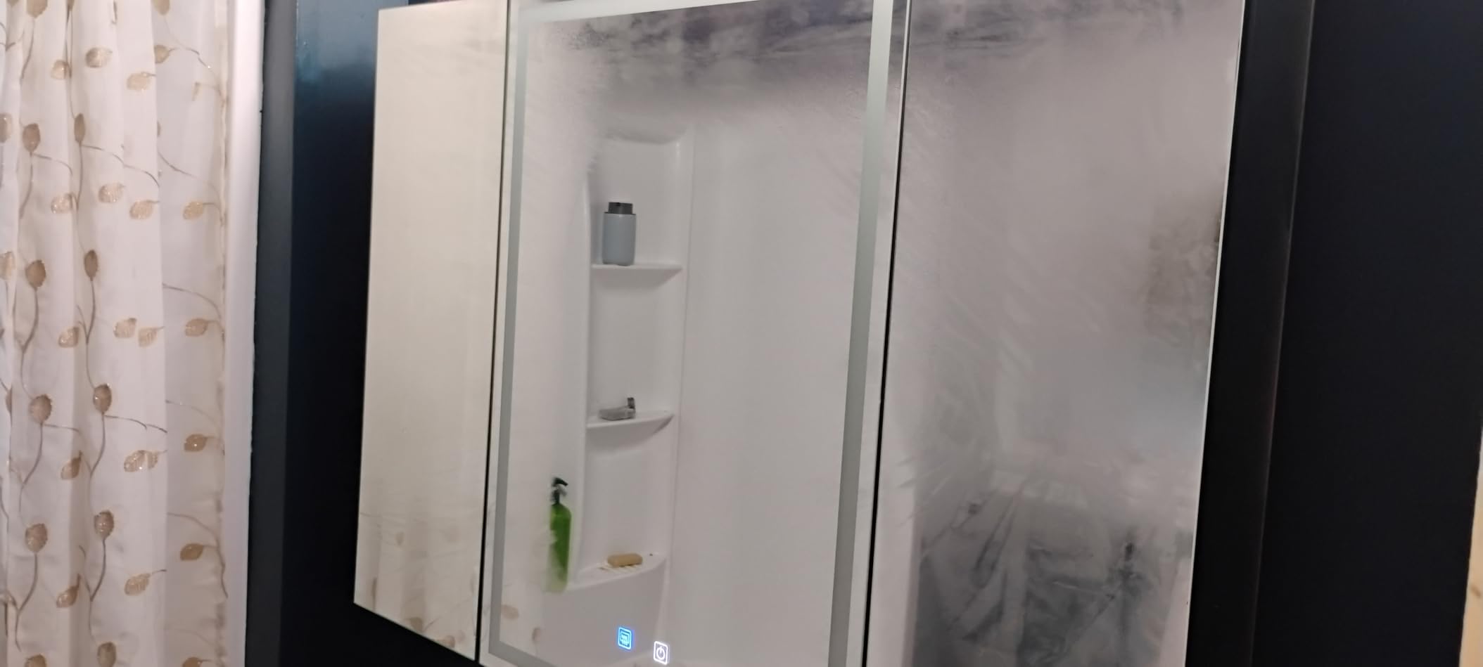 20 * 28 Left Hinge LED Bathroom Mirror Cabinet, Aluminum Medicine Cabinet | Light Adjustable, Sockets & USBs inside, Anti-Fog, Easy to Install customer photo 1