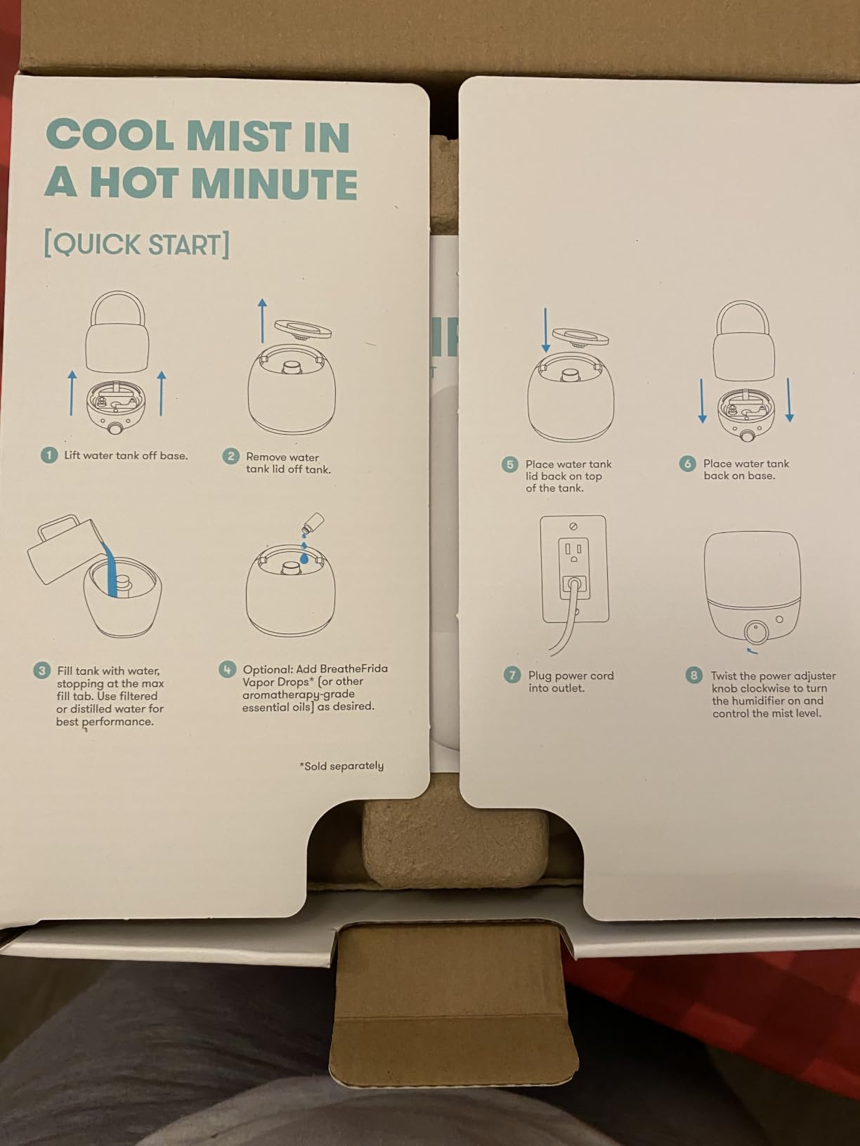 Frida Baby 3-in-1 XL Top Fill Cool Mist Humidifier for Bedroom, Essentials customer photo 2