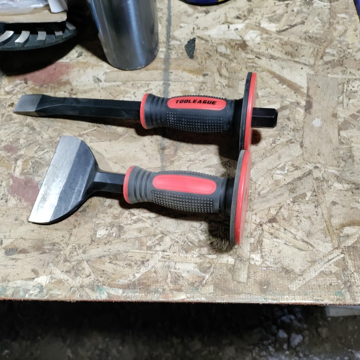 TOOLEAGUE 3Pcs Heavy Duty Masonry Chisel Set with Hand Protection customer photo 1