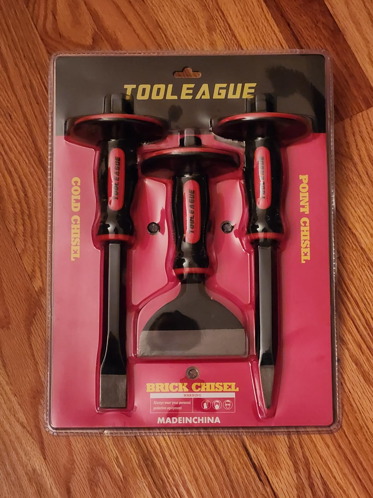 TOOLEAGUE 3Pcs Heavy Duty Masonry Chisel Set with Hand Protection customer photo 2