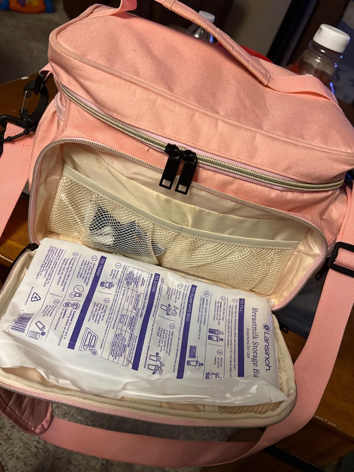 Breast Pump Bag Fit for Spectra S1 and S2, Pumping Bag with Waterproof Mat for Pump Accessories, Portable Pump Carrying Case for Work, Travel and Family Use, Black customer photo 1