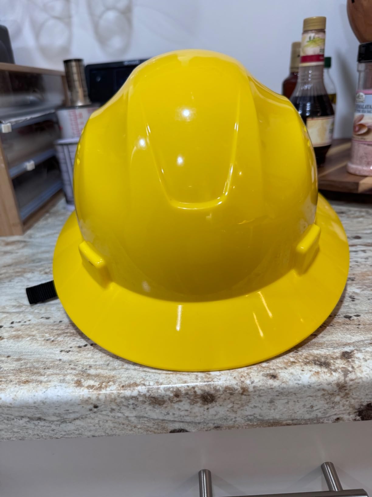 COOLJOB Full Brim Hard Hat, OSHA Construction Work Approved, HDPE Safety Helmet with 4 Point Adjustable Ratchet Suspension, Class E, G & C customer photo 1