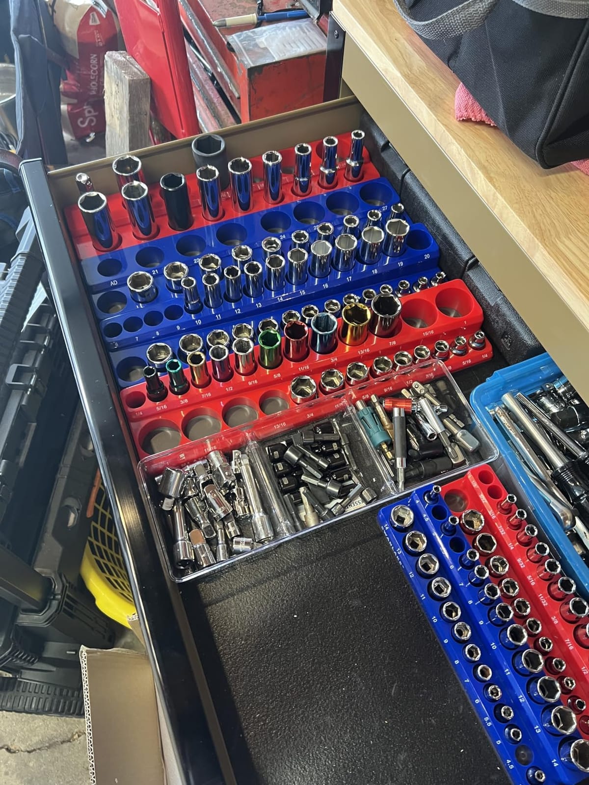 Magnetic Socket Organizer Set, 6PCS Socket Holder, 1/4