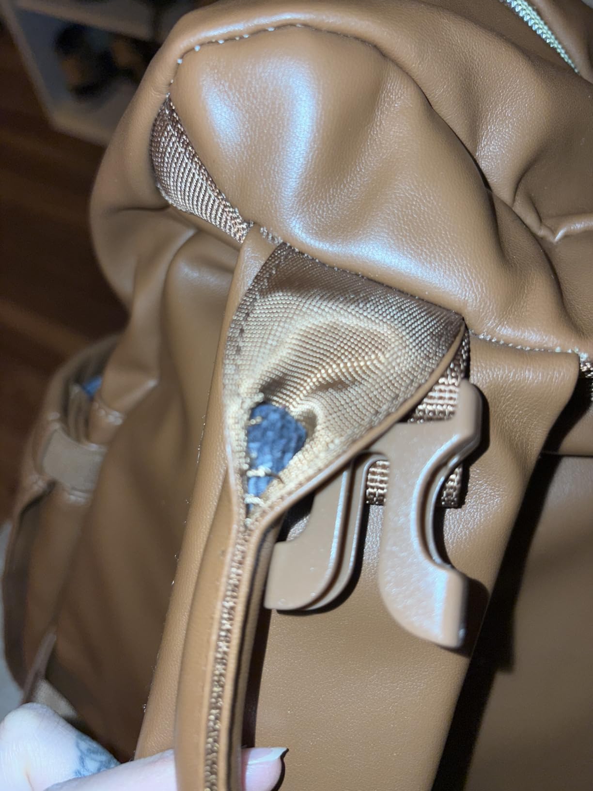 BabbleRoo Leather Diaper Bag Backpack - Baby Essentials Travel Baby Bag, Multi function, Water Resistant, with Changing Pad, Stroller Straps & Pacifier Case – Unisex, Natural Brown customer photo 2
