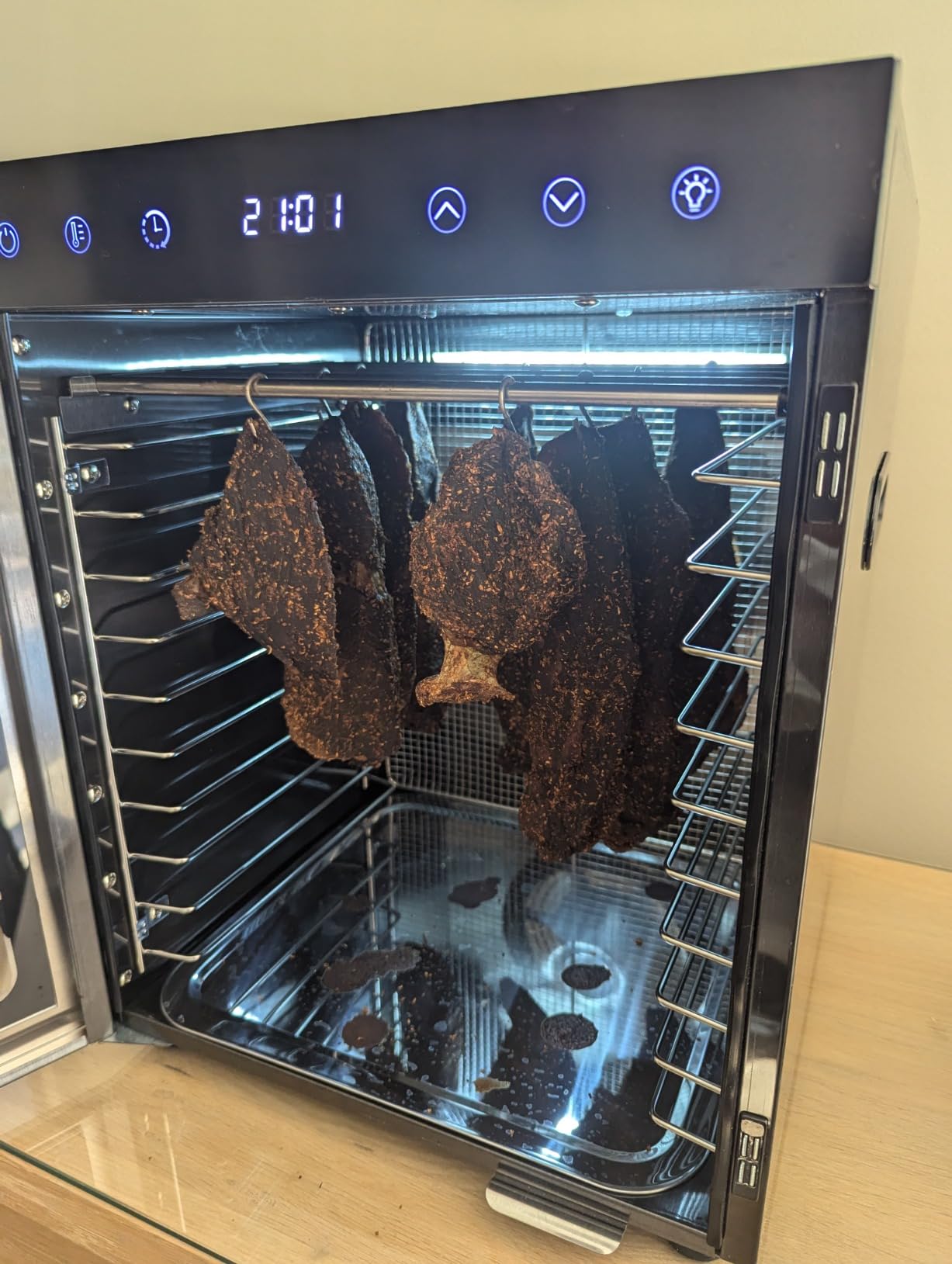 Stainless Steel Biltong Box Food Dehydrator & Drying Cabinet | Large 10 Trays & 5 Hanging Rods, 110V with 20-90°C Temperature Control - Perfect for Drying Biltong, Meat, Vegetable & Fruits customer photo 2