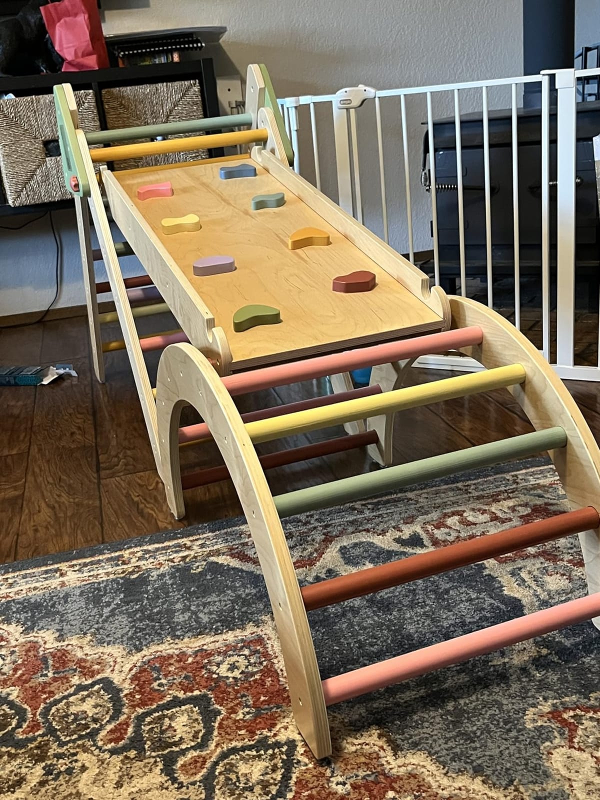 LOL-FUN Foldable Pikler Triangle Climbing Toy with Slide for Toddlers 1-3 customer photo 2