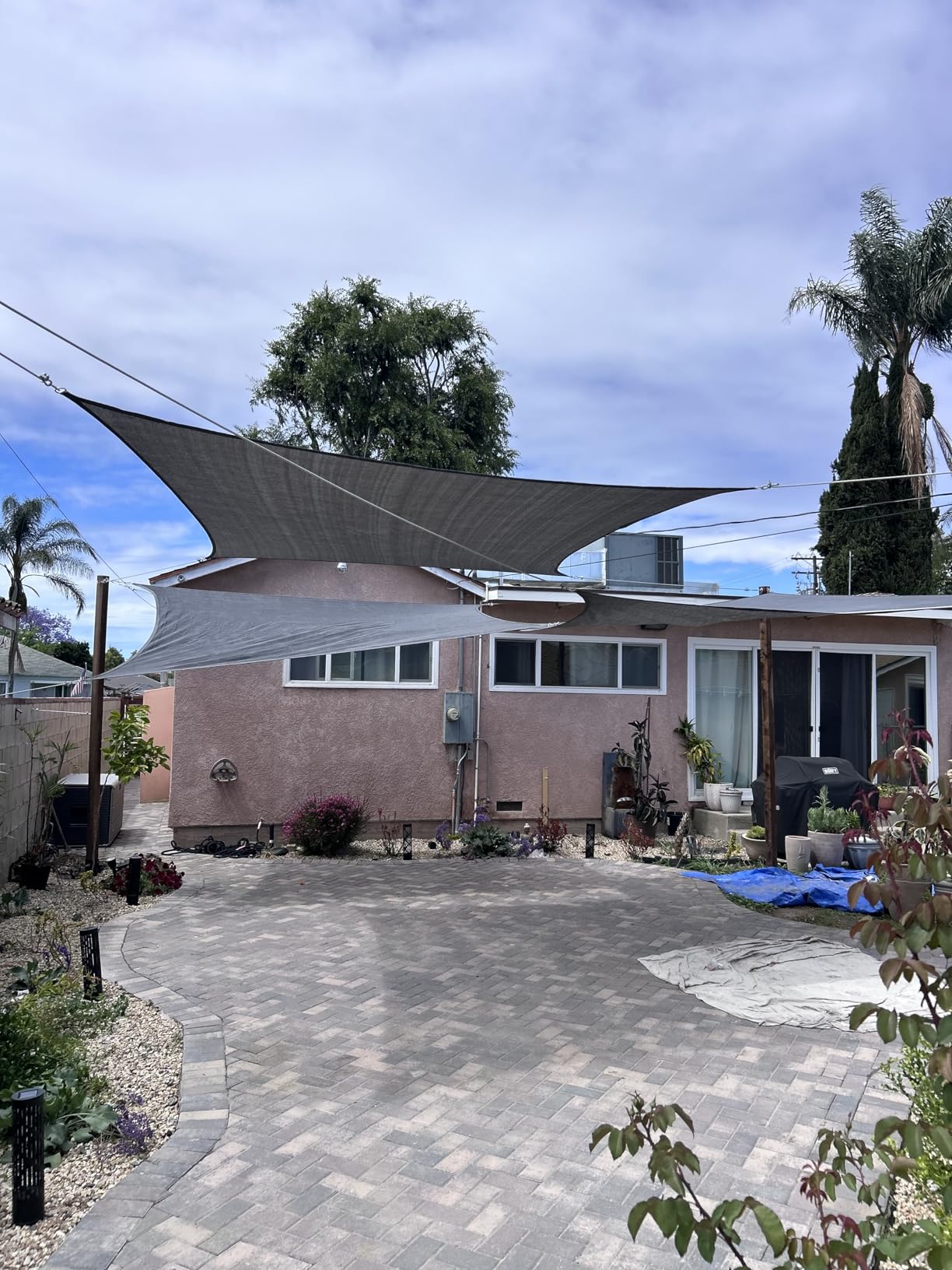 Cool Area Sun Shade Sail for Patio Backyard, Rectangle 12x16ft, Dark Grey | 95% UV Protection. 85%-90% Shading Rate. Permeable Shade Fabic. Customizable Sizes. Included Ropes. customer photo 1