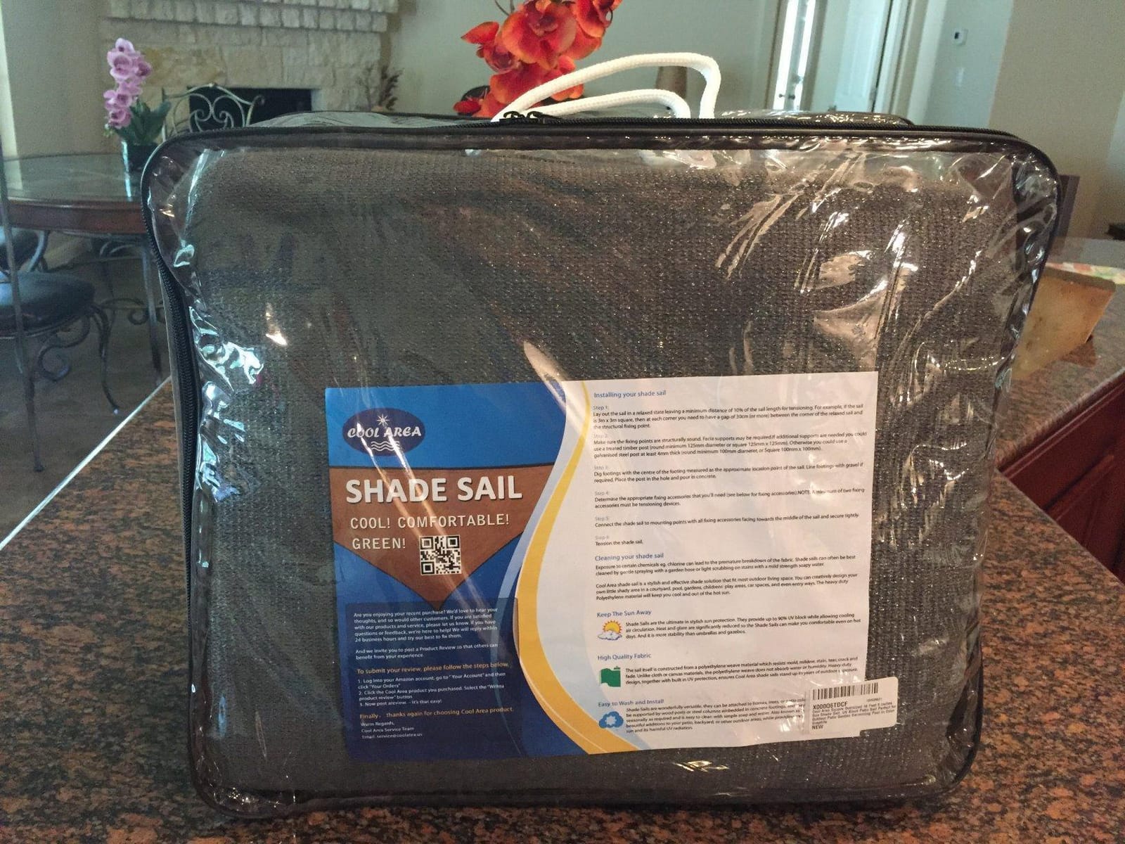 Cool Area Sun Shade Sail for Patio Backyard, Rectangle 12x16ft, Dark Grey | 95% UV Protection. 85%-90% Shading Rate. Permeable Shade Fabic. Customizable Sizes. Included Ropes. customer photo 2