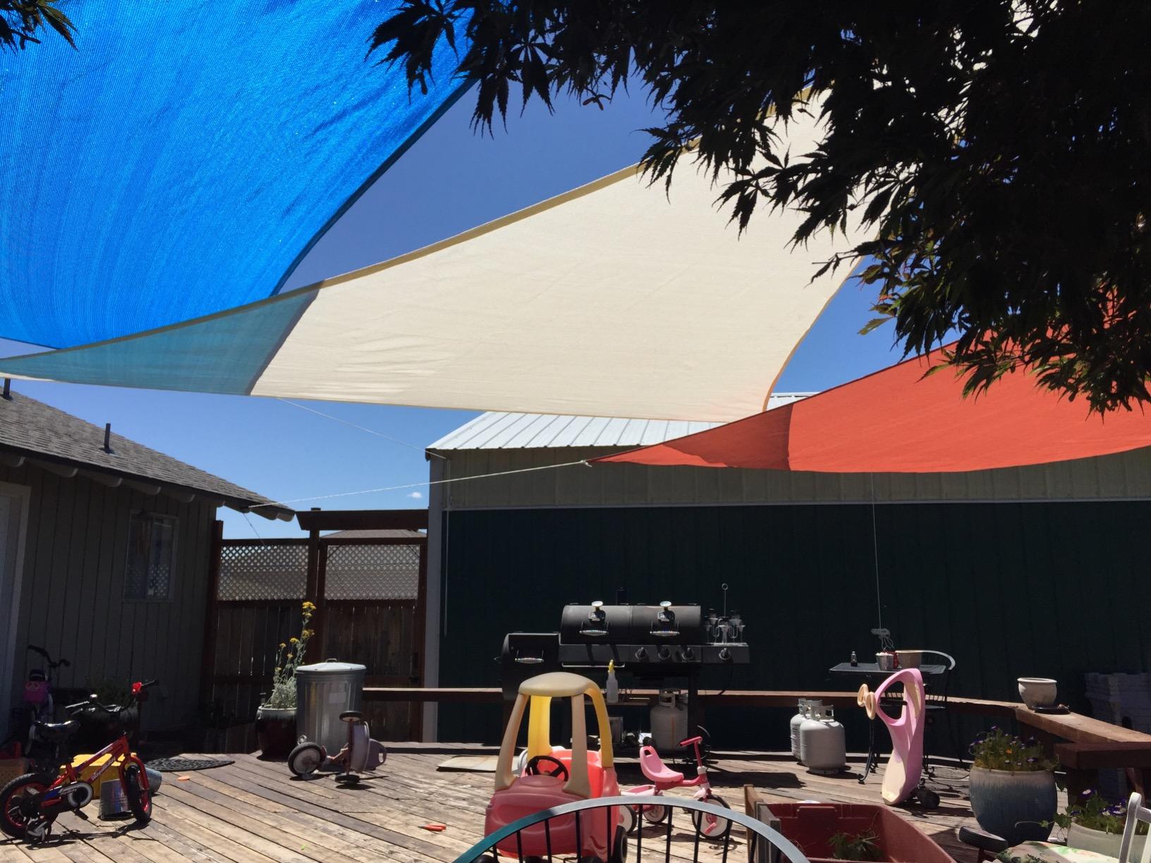 Cool Area Sun Shade Sail for Patio Backyard, Triangle 10x10x14ft, Dark Grey | 95% UV Protection. 85%-90% Shading Rate. Permeable Shade Fabric. Customizable Sizes. Included Ropes. customer photo 1