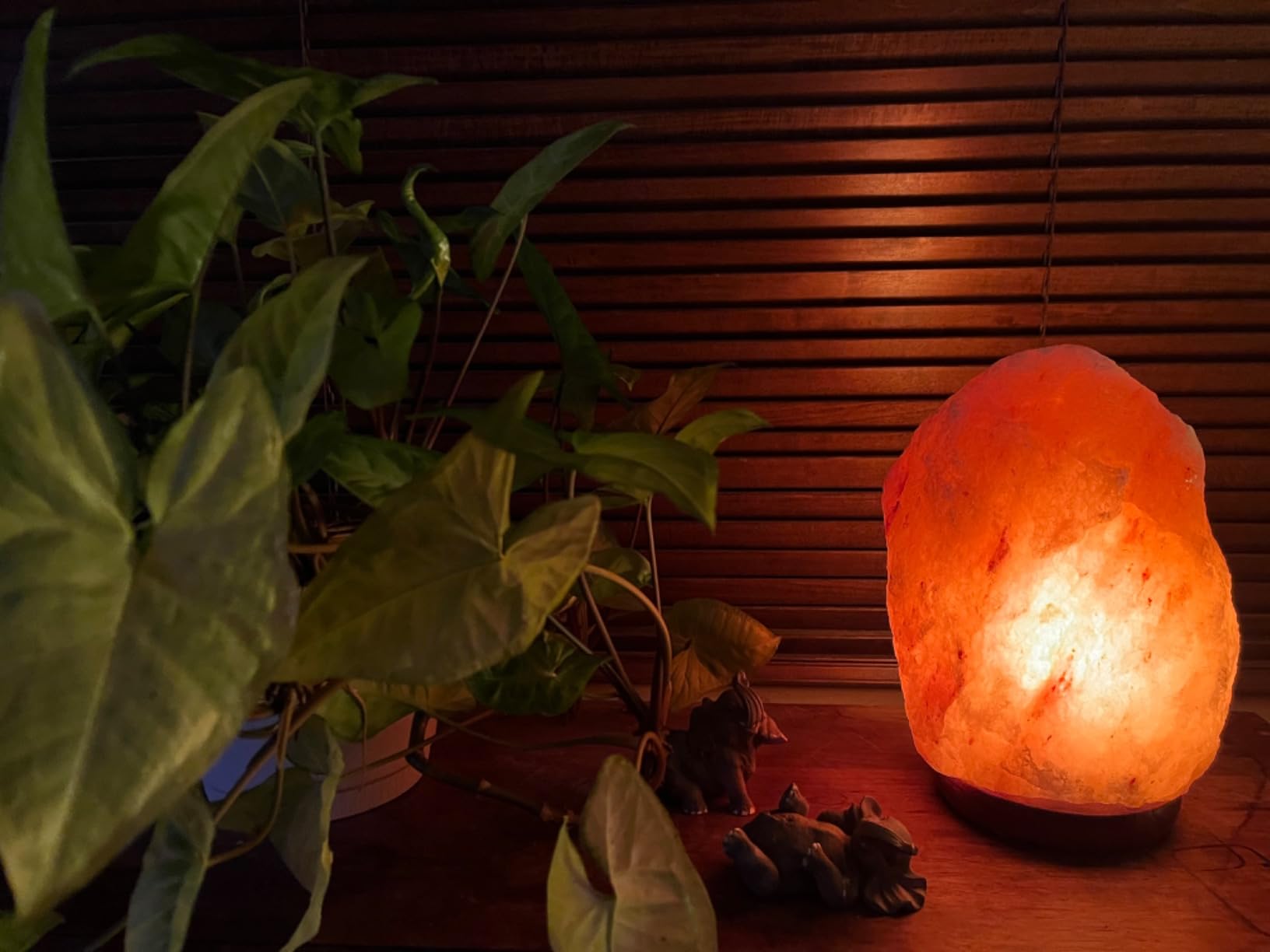 POHS 10–12 Inch Tall, 11–15 lbs Extra Large Himalayan Pink Salt Lamp | 100% Authentic Natural Hand-Carved Crystal Rock Salt Lamp with Wooden Base, Dimmable Cord & Bulb Replacement Included customer photo 1
