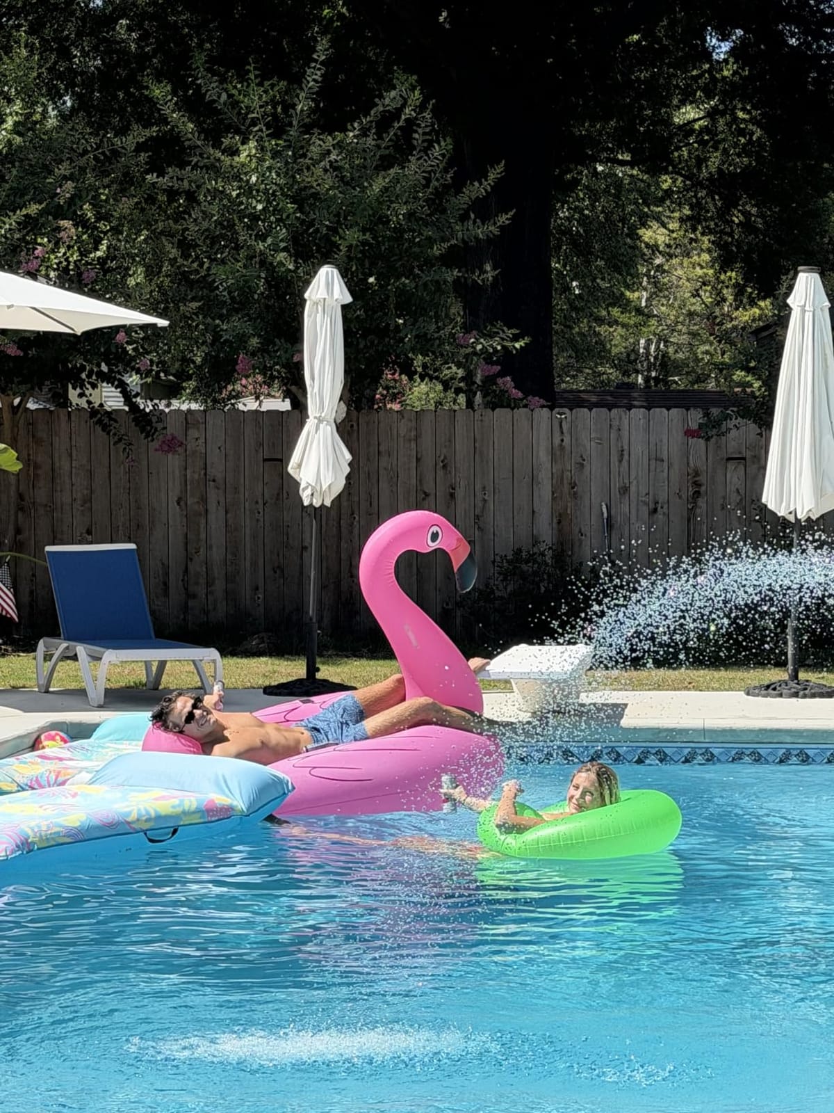 SLOOSH Inflatable Pool Floats Lounger - XL Fabric Covered Pool Mat Floaties for Adults, Ultra Comfort Water Floating Lounger with Headrest for Beach Lake Swimming Pool Float Raft 72